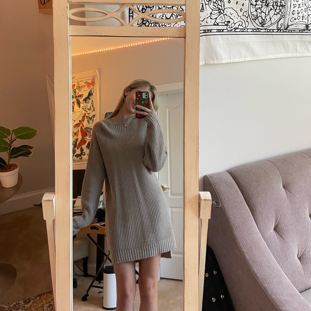 mauve sweater dress